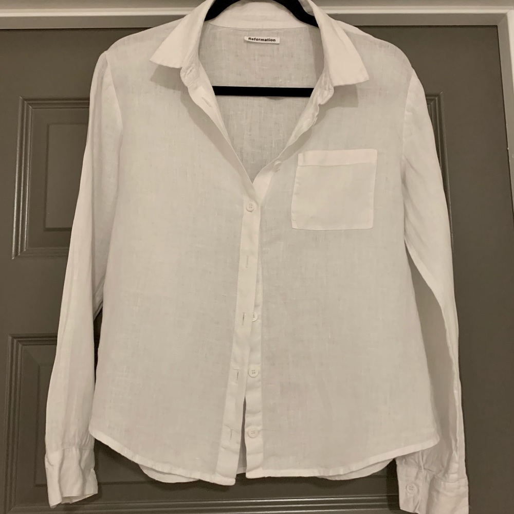 Reformation Linen Button Down Shirt
